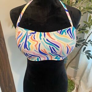 Multicolor Halter Bikini Top